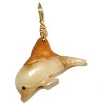 Calcite Pendant 01 Animal Dolphin Yellow Clay Crystal Healing Gemstone 4