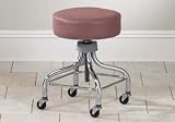 Adjustable chrome stool with square footring