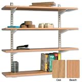 Trexus Top Shelf Shelving Unit System 4 Shelves Wall-mounted W1000xD270xH1048mm Oak