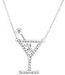 Playboy Bunny Jeweled MARTINI GLASS Pendant NECKLACE