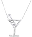 Playboy Bunny Jeweled MARTINI GLASS Pendant NECKLACE