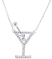 Playboy Bunny Jeweled MARTINI GLASS Pendant NECKLACE