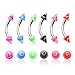 Green UV Tornado Spikes Eyebrow - 16G (1.2mm) 8mm
