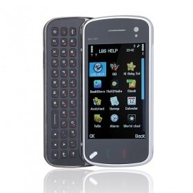 mini N97 Style TV Dual Card Dual Camera Quad Band with TV Function Touch Screen Slide Cell Phone Black (2GB TF Card)