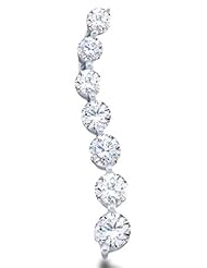 14k Yellow OR White Gold Round Brilliant Cut Diamond 7 Seven Stone Journey Dangle Twist Pendant - 5mm Width * 27mm Height (1.0 cttw)