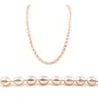 Single Strand 22 Inch 6-7mm pink Oval Shape Freshwater Cultured Pearl Necklace