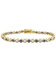 Sapphire and Diamond Tennis Bracelet with 5.00 CT TGW on 18K Yellow Gold