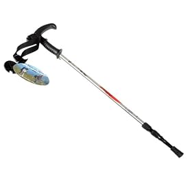 Silver Telescopic Anti-Shock Hiking Walking Pole Stick