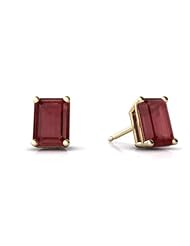 Genuine Ruby 14kt Yellow Gold Stud Earrings