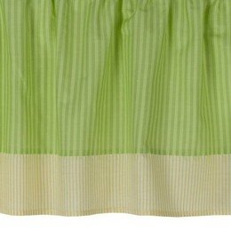TIDDLIWINKS Green & Yellow Stripe FROGGIE Crib Skirt & Toddler Bed Dust Ruffle