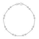 Sterling Silver Tarnish Free Shot Bead Bracelet with Double Bead Stations, 7