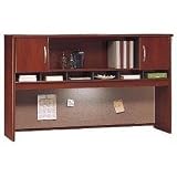 Bush 72 2 Door Hutch enhance and add storage functionality to your busy workspace (Hansen Cherry / Graphite Gray) (42H x 71W x 15.5D)