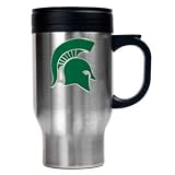 Michigan State Spartans 16oz Stainless Steel Travel Mug NCAA College Athletics