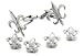 Silver plated fleur de lis cufflinks and shirt stud formal set with presentation box. Made in the U.S.A
