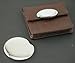 BROWN PURSE AND MIRROR CASE - BROWN CASE W/ OVAL ENG. PLATE & PURSE MIRROR,