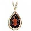 New Red Pear Shape Garnet Yellow Gold 10K Pendant