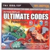Action Replay Ultimate Codes for Pokemon for GBA SP by Action Replay