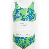 Girls Sea Blue Printed Two Piece Bikini Swim Suit by Rugged Bear