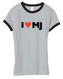 I Love MJ on Fitted Ladies Ringer T-Shirt (in 7 colors)