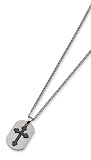 Titanium Black Plated Moveable Cross Necklace - 22 inches