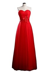 Sweetheart Applique Lace-Up Empire   Waistline Charmeuse/Tulle Floor Length Evening Dress/Prom Dress 