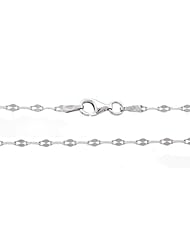 Sterling Silver Twisted Mirror Light Fancy Chain Necklace