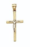 14K 2T Wood Style Crucifix - GH16150