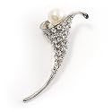 Pretty Calla Lily Pearl Brooch
