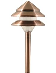 Lighting: Moonrays 95871 Marion Low Voltage Metal 2-Tier Path Light with Copper Finish, 7-Watt Lamp - Moonrays