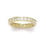 Solid 14K Yellow Gold Cubic Zirconia Eternity Toe Ring - Size 3.5