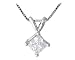 1/10 ct.tw Princess Diamond Solitaire Pendant in Platinum