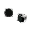 Tressa Sterling Silver Round 3mm Black CZ Stud Earrings