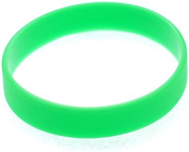 CharBenzi 6pcs Blank Silicone Wristbands Rubber Bracelets (green)
