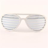 "Mr West Open the Blinds" Shutter Shades (Provides No UVA or UVB Protection)-White