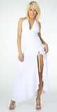 Stylish Sophisticated Fashionable Classic Evening Dress with Chained Hip Accent from Hot Fash Dresses - SPHINX White