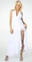 Stylish Sophisticated Fashionable Classic Evening Dress with Chained Hip Accent from Hot Fash Dresses - SPHINX White