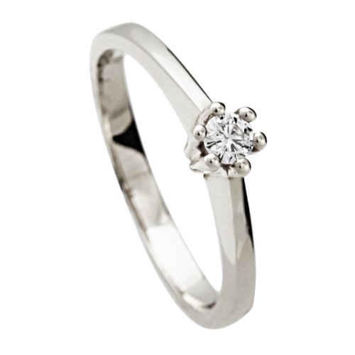 Bella Donna Damenring 585/000 Wei&szlig;gold 1 Brillant 0,15ct. Wei&szlig; Lupenrein Ringgr&ouml;&szlig;e 60 9017 Preisvergleich