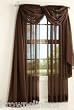 BROWN 60 WIDE x 216 LONG SHEER WINDOW SCARF