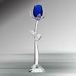 Crystal Blue Rose with Stand, 4.75 Inches, Handcrafted