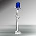 Crystal Blue Rose with Stand, 4.75 Inches, Handcrafted