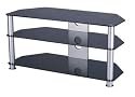 Iconic Black Glass/Silver Legs TV Stand for 33"" to  42"" TV's