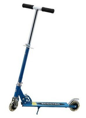 all steel PVC wheel with light with spring scooter