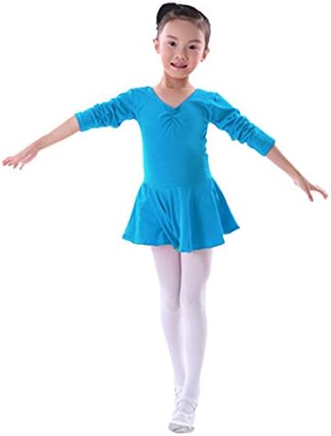 LIANTANG Girls Long Sleeve Dance Dress Leotard Size XXL - Blue
