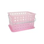 Pink Blush Small InterDesign® Spa Storage Basket w/ Chrome Handle