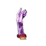 Purple and Red Satin Wrist Length Gloves With Beading