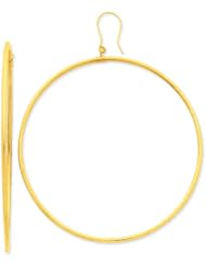 14k Yellow Gold Tube Hoop Dangle Earrings. Gold Weight- 5.15g 77mm Diameter.