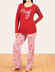 Motherhood Maternity: Long Sleeve Scoop Neck Maternity Pajama Set