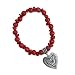 Red Jasper Stretch Bracelet with Western Heart Charm