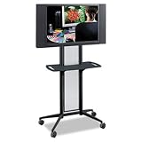 Impromptu Flat Panel TV Cart, 38w x 20d x 65-1/2h, Metallic Gray