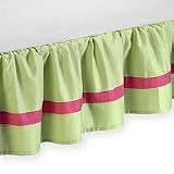 Pink and Green Flower Collection Bed Skirt for Crib and Toddler Bedding Sets by JoJo Designs